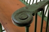 Large Low Back Bench - Detail of Scroll Work on the Arm